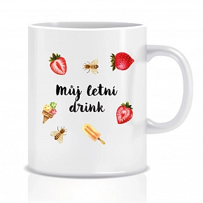 Personalizovaný klasický bílý keramický hrníček 300 ml s letním mixem 