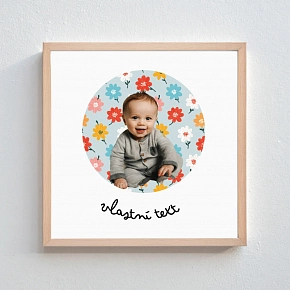 Personalizovaný magický fotoobraz v rámu - čtverec 20x20 - výřezem fotky na podkladu 