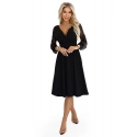 Elegantné midi šaty 657-1 čierne - Numoco