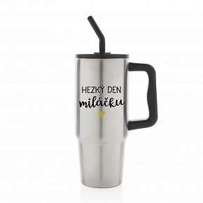 HEZKÝ DEN MILÁČKU - stříbrný cestovní termohrnek 900 ml