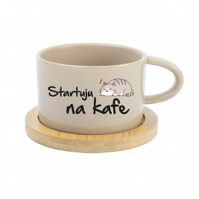 STARTUJU NA KAFE - krémový hrníček makronka 200 ml