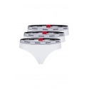 Dámske tangá Triplet Thong Stripe 3 pack 50469681 biele - Hugo Boss