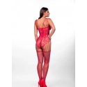 Očarujúce bodystocking Leisha červený - Anais