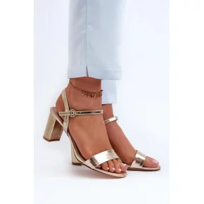 Sandály na podpatku 245D98 zlaté - Step in style