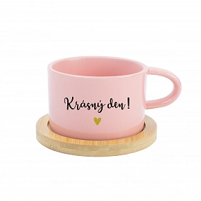 KRÁSNY DEŇ! - ružový hrnček makronka 200 ml