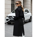 Trencz damski dwurzędowy czarny FashionStreet TY5437