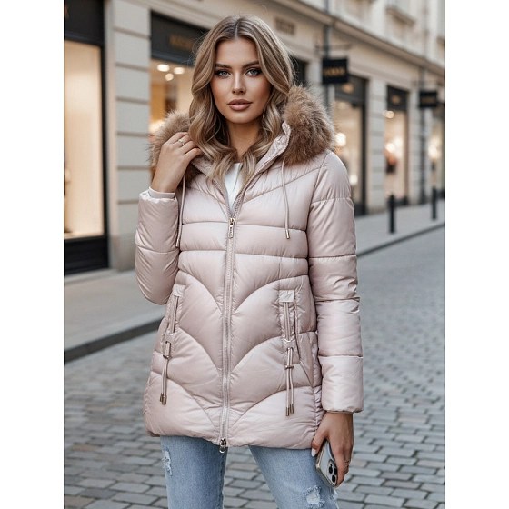 Kurtka zimowa damska z kapturem WINTERCHIC różowa FashionStreet TY4441z