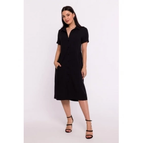 Košeľové šaty B282 čierne - BeWear