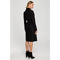 M708 Fleece coat with belt and pockets - black