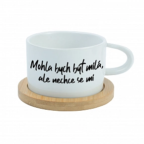 MOHLA BYCH BÝT MILÁ, ALE NECHCE SE MI - bílý hrníček makronka 200 ml
