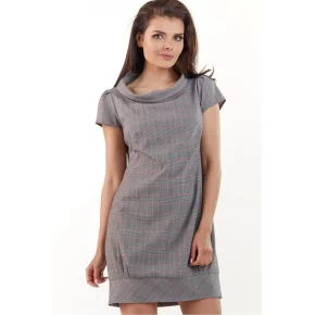 Dámske šaty A220 šedá karo - Awama