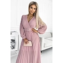 Plisované šaty 414-2 KLARA staroružové - Numoco