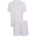 Dámske pyžamo WOVEN SHORT SET 000QS6967E LNU sv. fialové - Calvin Klein