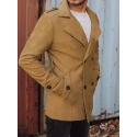 Pánsky dvojradový pieskový kabát CX0443z - Dstreet