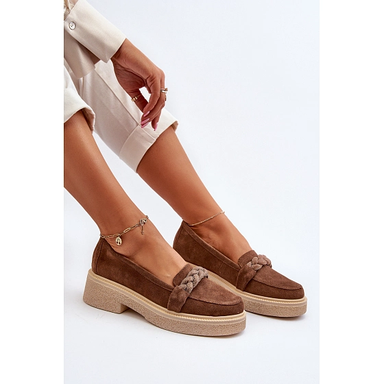 Dámske semišové mokasíny Zazoo 3429/W hnedé - Zazoo