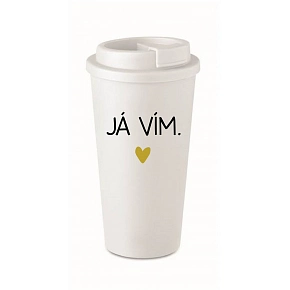 JÁ VÍM. - bílý termohrnek 475 ml