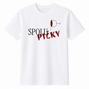 Dámské bavlněné tričko s potiskem - SPOLUPIČKY - bílé