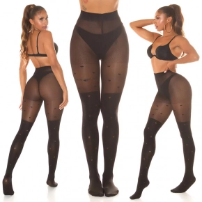 Dámske sexy pančuchy Heart SH6718 čierne - In-StyleFashion