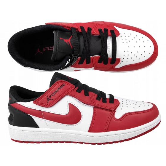 Pánske športové topánky Air Jordan 1 Low FlyEase M DM1206-163 Červeno-biela s čiernou - Nike