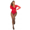 Dámske sieťované pančucháče "Hearts" SR3980 čierne - In-Stylefashion