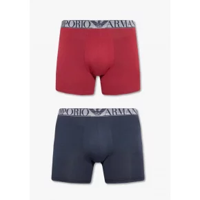 Pánske boxerky 2 pack 111912 2F720 61735 tm.modrá/vínová - Emporio Armani