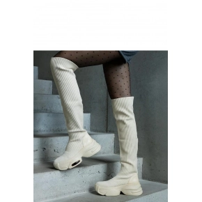 Dámské kozačky LG499 smetanové - Solea Dámské kozačky LG499 smetanové - Solea