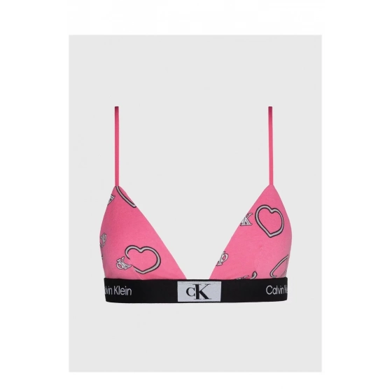 Dámske podprsenka 000QF7478E KCC ružová so srdiečkami - Calvin Klein