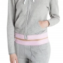 Mikina s kapucňou QS5667E šedo-ružová - Calvin Klein