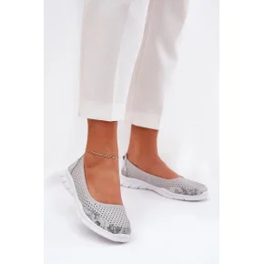 Dámské balerínky 95323 Šedá s bílou - Vinceza