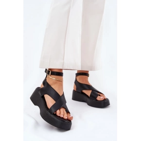 Dámské sandály na platformě WS-001 Černá - GIVANA  