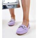 Dámske mokasíny s ozdobnou sponou M615 Purple svetlo fialová - Wellspring