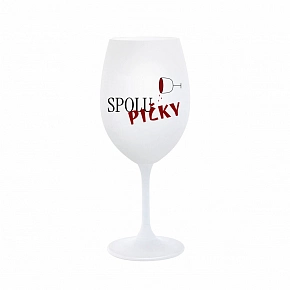 SPOLUPIČKY - bílá sklenice na víno 350 ml