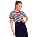 Sukňa s vysokým pásom S297 tmavo modrá - Stylove