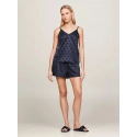 Dámsky pyžamový set darčekové balenie GIFT PYJ CAMI SET & SLIPPERS UW0UW04855 DW5 tm. modré - Tommy Hilfiger