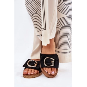 Dámské pantofle M578 Černá s hnědou - Step in style