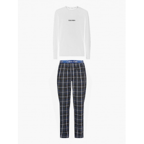 Pánsky pyžamový set - NM2184E 1MT - biela/modrá - Calvin Klein