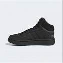 Unisex junior členková obuv Hoops Mid 3.0 K Jr HR0228 Čierna - Adidas