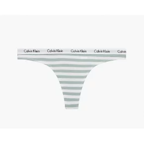 Dámske tangá D1617E 5XD biela/zelená - Calvin Klein