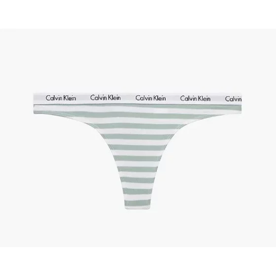 Dámske tangá D1617E 5XD biela/zelená - Calvin Klein