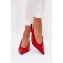 Dámske lodičky s otvorenou pätou SQC-221 Červená - GIVANA