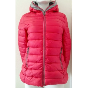 Dámska prešívaná bunda s kapucňou B7013 červená - SWest