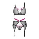 Dámsky sexy set Novenes 3-Pcs Set čierny - Obsessive