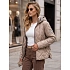 Kurtka damska przejściowa z kapturem kamelowa FashionStreet TY5774