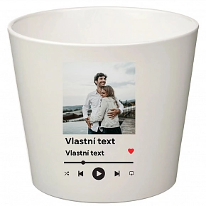 Personalizovaný květináč s motivem přehrávače - malý Personalizovaný květináč s motivem přehrávače - malý