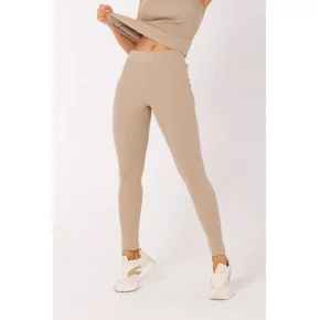 Rebrované pletené legíny M734 béžové - Moe