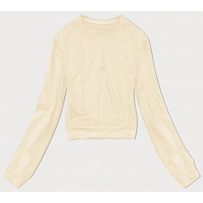 Dámska tenká krátka mikina ecru (8B938-67+132) - J.Style