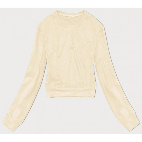 Dámska tenká krátka mikina ecru (8B938-67+132) - J.Style