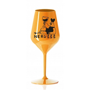 NERUŠŠŠ - oranžová nerozbitná sklenice na víno 470 ml NERUŠŠŠ - oranžová nerozbitná sklenice na víno 470 ml