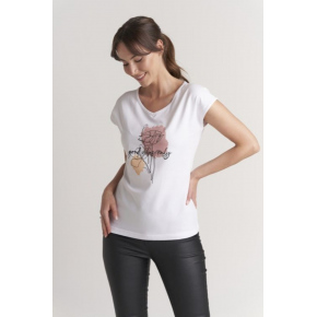 Dámske tričko IM3.T01 PRINT 01 biele s potlačou - Trendy