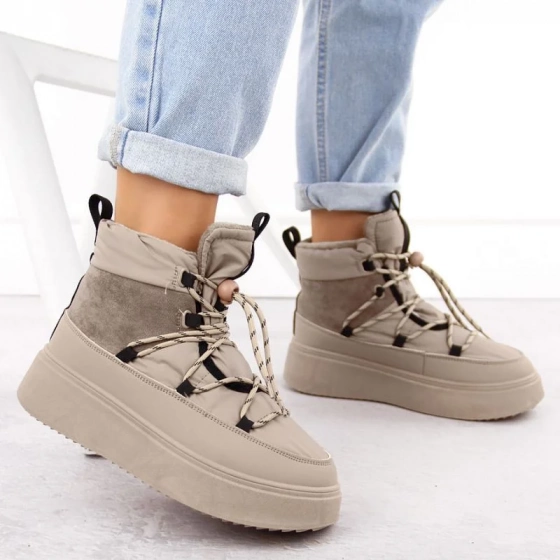 Dámske snehule na platforme WOL280B Béžová - Potocki